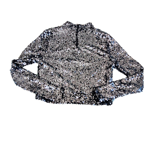 Crop top DKNY lentejuelas Fiesta Black manga larga