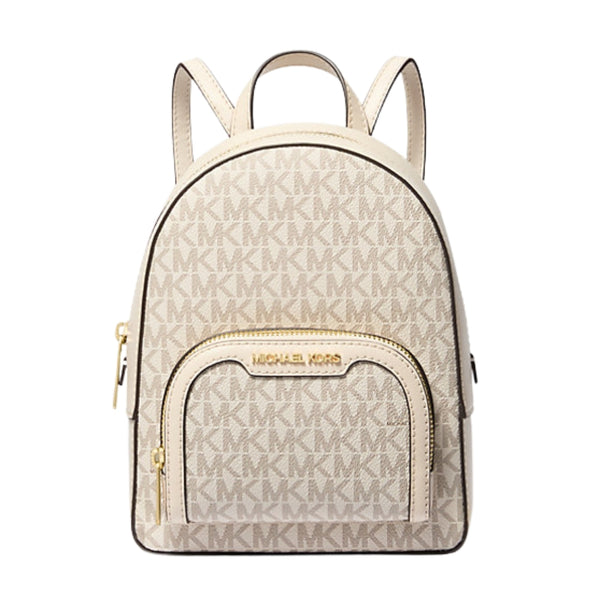 PREVENTA: Mochila Michael Kors Jaycee mini convertible Vainilla monograma
