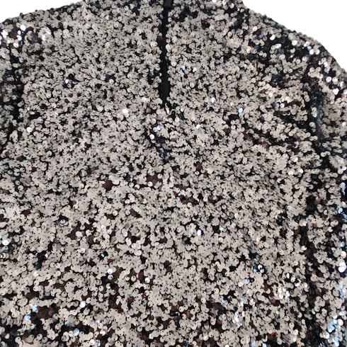 Crop top DKNY lentejuelas Fiesta Black manga larga