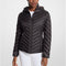 Chaqueta Michael Kors mujer café monograma /negro, Chevron Logo Print Quilted Nylon Reversible Jacket