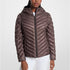 Chaqueta Michael Kors mujer café monograma /negro, Chevron Logo Print Quilted Nylon Reversible Jacket