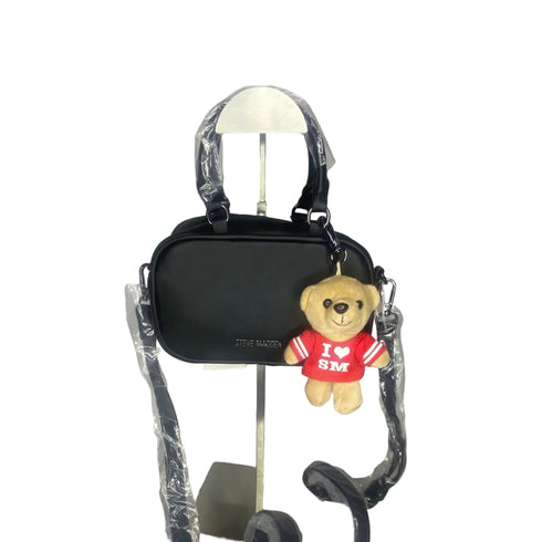 Crossbody Steve Madden BKrush small con osito colgante negro
