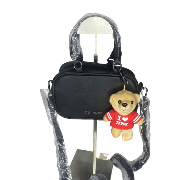 Crossbody Steve Madden BKrush small con osito colgante negro