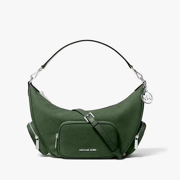 Cartera Michael Kors Merritt mediano gamuza verde