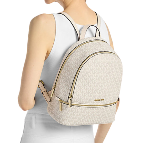 Mochila Michael Kors Rhea vainilla monograma