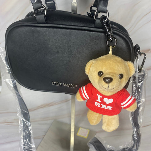 Crossbody Steve Madden BKrush small con osito colgante negro