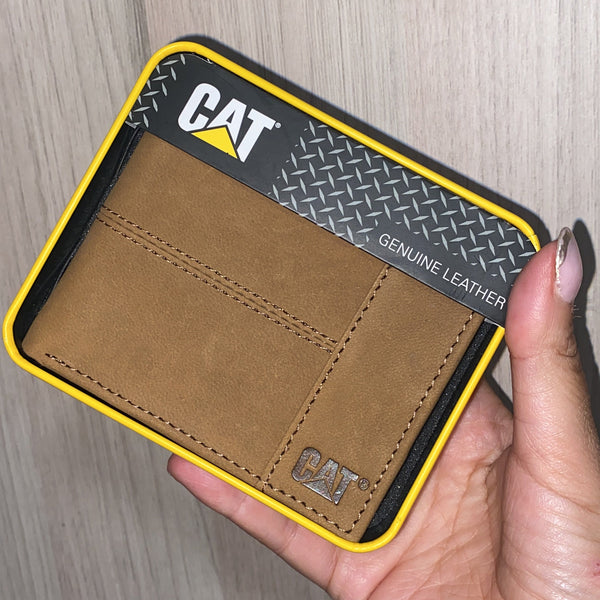 Billetera CAT hombre café de cuero
