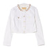 Chaqueta dennin blanca Michael Kors detalles Gold