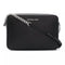 Crossbody Michael Kors Jet Set negro cuero herraje silver