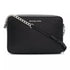 Crossbody Michael Kors Jet Set negro cuero herraje silver