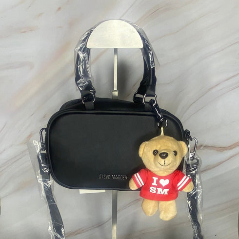 Crossbody Steve Madden BKrush small con osito colgante negro