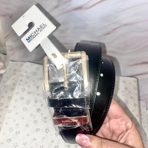 Cinturón Michael Kors mujer simil charol grueso