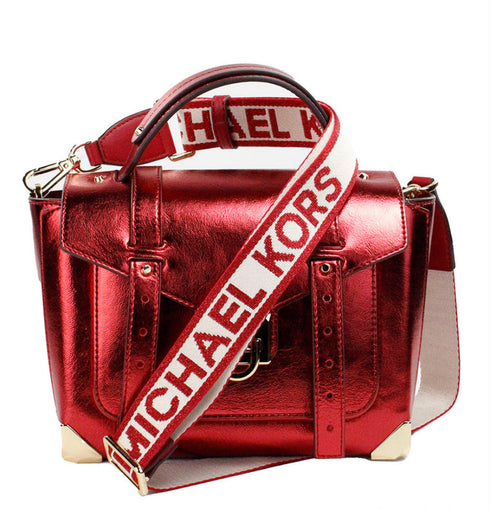 Crossbody Michael Kors modelo Manhattan metalizada Roja edición de colección