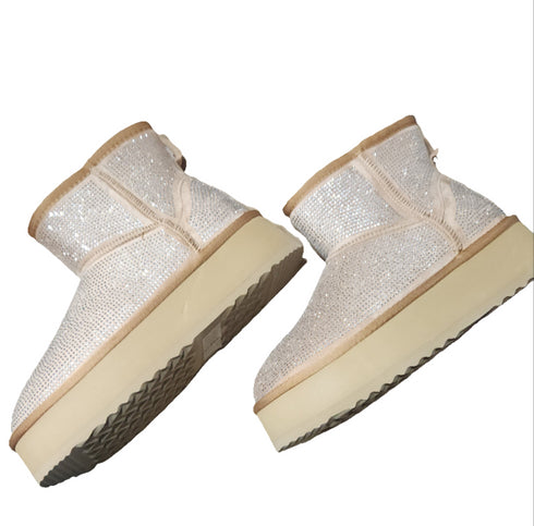 Botín Steve Madden Crue Rhinestone Café