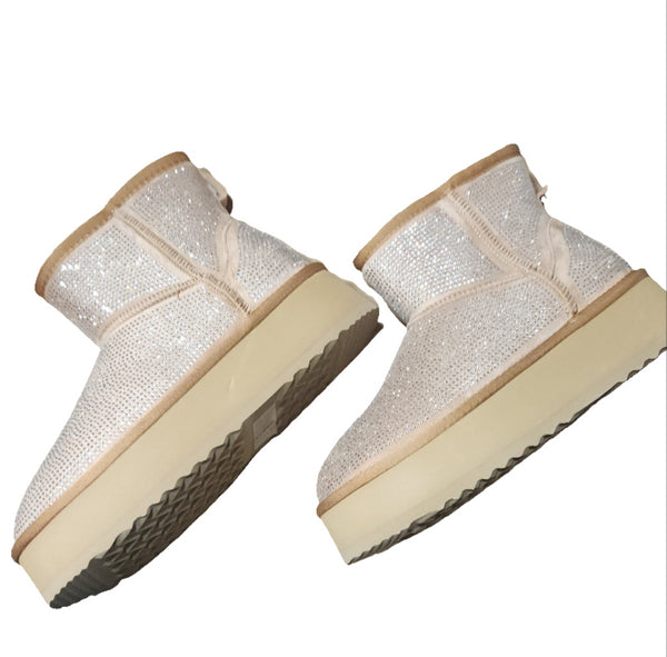 Botín Steve Madden Crue Rhinestone Café