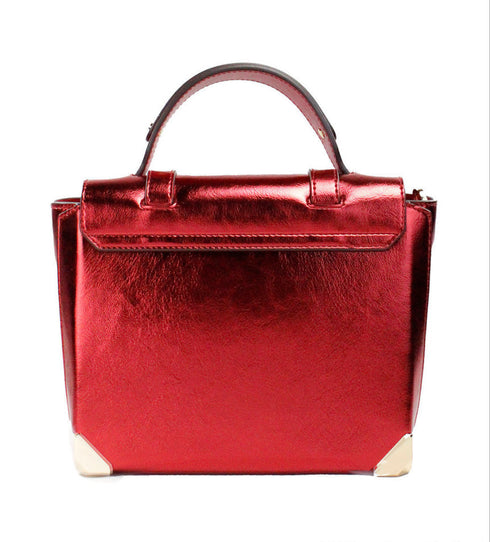 Crossbody Michael Kors modelo Manhattan metalizada Roja edición de colección