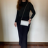 Crossbody de fiesta BLUSH EVENING silver con cristales tornasol