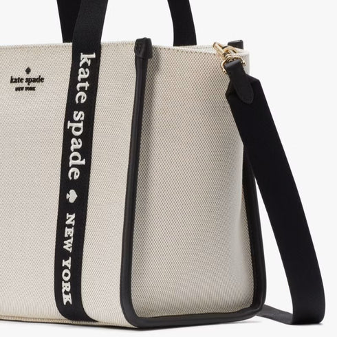 Tote Kate Spade Canva Kip small color Natural
