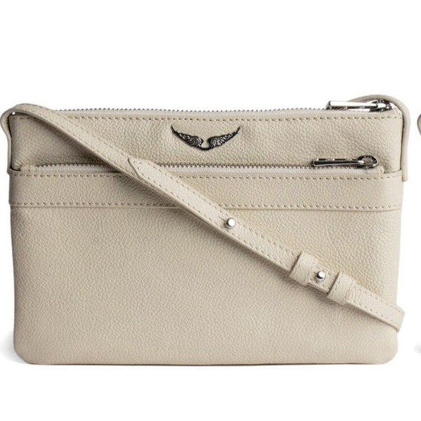 Crossbody Zadig & Voltaire Stella Wings cream de piel (A pedido)