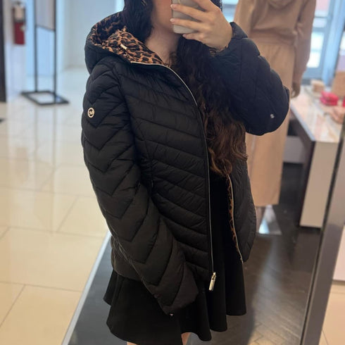 Chaqueta Michael Kors mujer Chevron Reversible Black/animal print