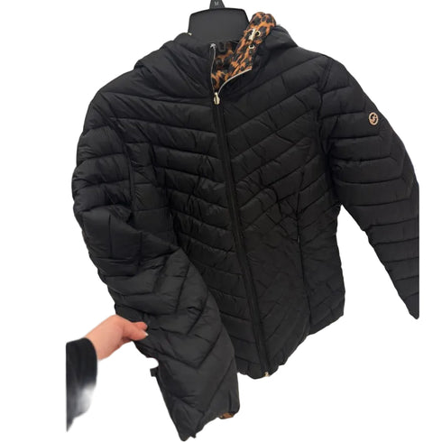 Chaqueta Michael Kors mujer Chevron Reversible Black/animal print