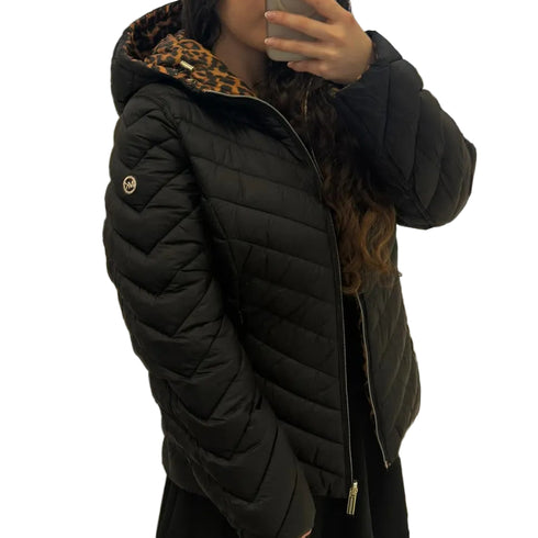 Chaqueta Michael Kors mujer Chevron Reversible Black/animal print