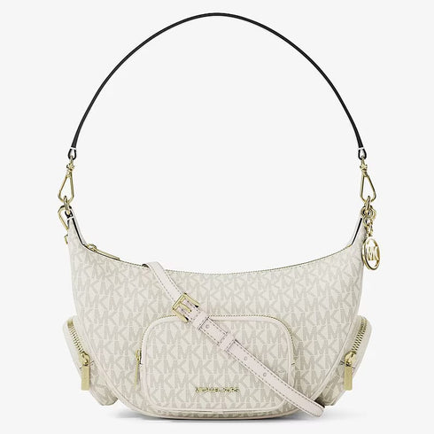 Cartera Michael Kors Merritt mediano convertible vainilla logo