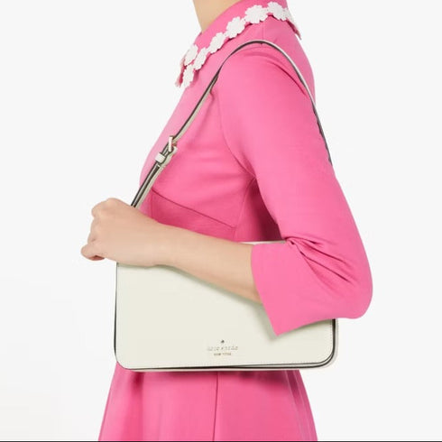 Cartera Kate Spade Staci de hombro mediana color merengue