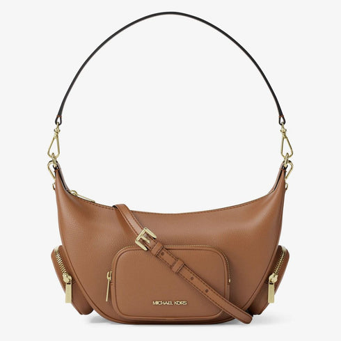 Cartera Michael Kors de hombro Merritt mediano de piel granulada Camel