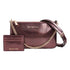 Michael Kors Set cartera y tarjetero Oxblood burdeo metalizado