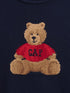 Suéter GAP mujer cuello redondo Bear azul corte recto