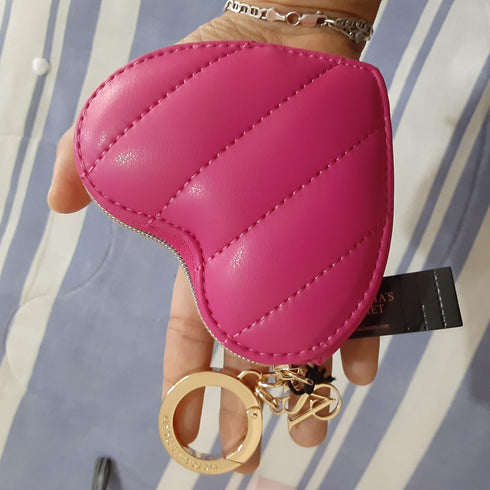 Monedero Corazón con llavero Victoria Secret fucsia