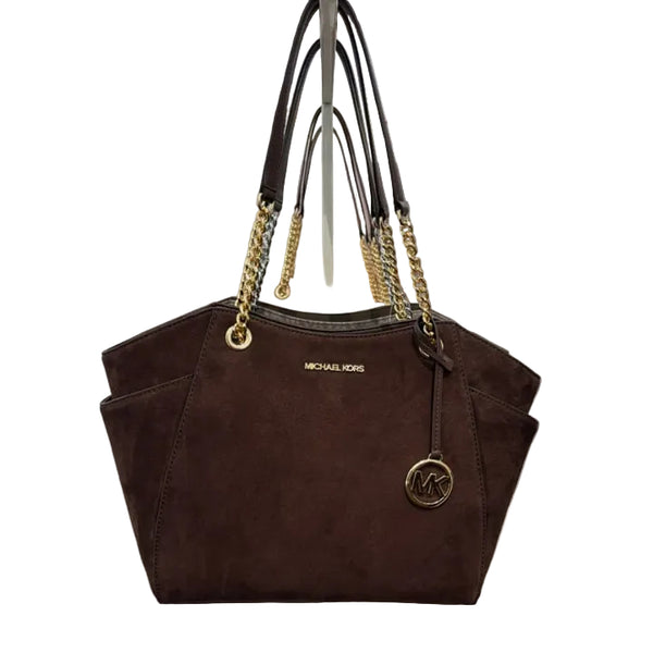 Tote Michael Kors medium Jet Set new chain gamuza café (Reserva por Whatsapp)