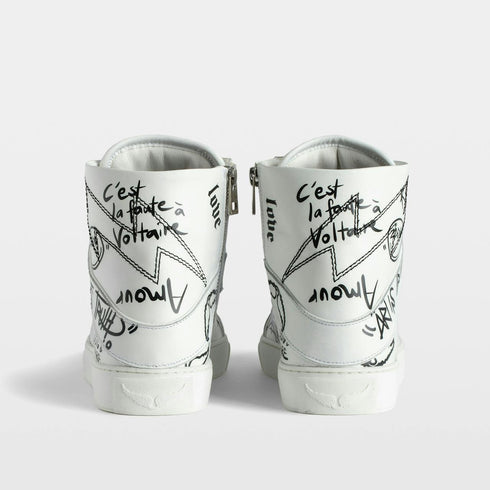 Zapatillas Zadig Voltaire Flash High-Top Graffiti talla 39 mujer (USA 8)