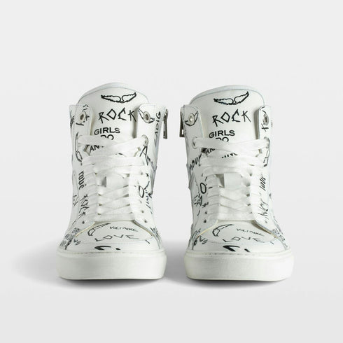 Zapatillas Zadig Voltaire Flash High-Top Graffiti talla 39 mujer (USA 8)