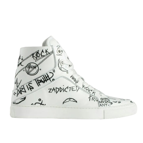 Zapatillas Zadig Voltaire Flash High-Top Graffiti talla 39 mujer (USA 8)