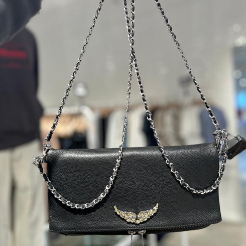 Cartera Zadig & Voltaire Rock black Noir 3 Wings (Reserva por whatsapp)