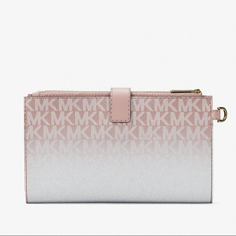 Cartera de mano y billetera Michael Kors Jet Set porta telefono logo monograma rosa