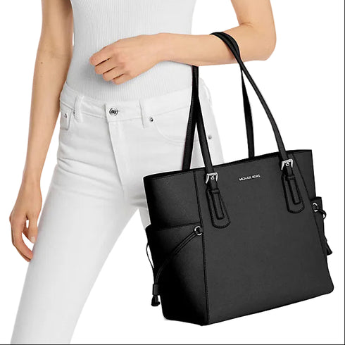 Tote Michael Kors Voyager negro cuero saffiano
