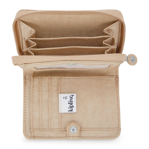 Billetera Kipling mini TOPS metalic gold