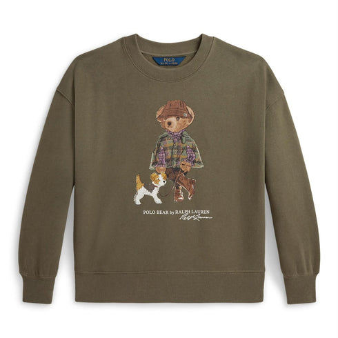 Poleron Polo Bear juvenil de Ralph Lauren verde ( a pedido)