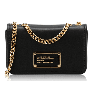 Crossbody Marc Jacobs mini negro cuero con cadena XS