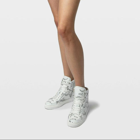 Zapatillas Zadig Voltaire Flash High-Top Graffiti talla 39 mujer (USA 8)